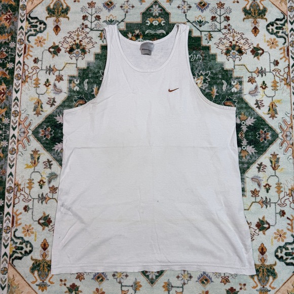 Nike Tank Top Mens Sleeveless Athletic Shirt White Gym Workout Training - Picture 1 of 6